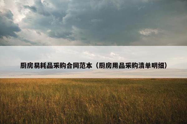 厨房易耗品采购合同范本（厨房用品采购清单明细）