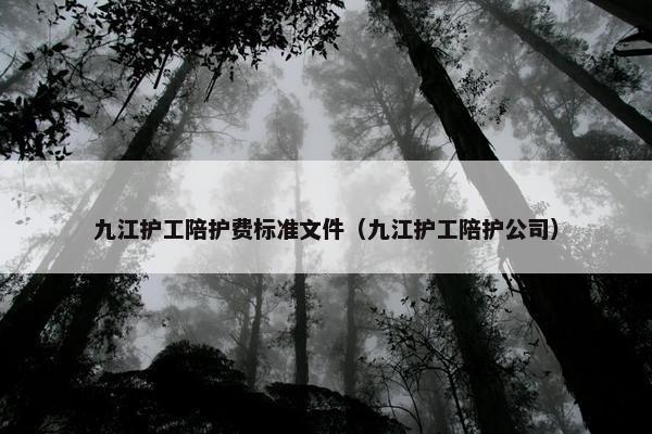九江护工陪护费标准文件（九江护工陪护公司）