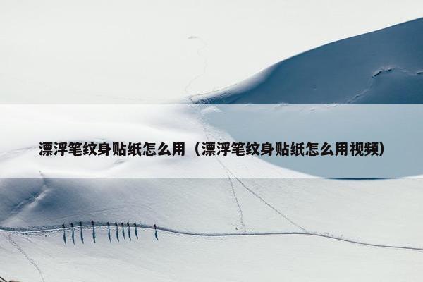 漂浮笔纹身贴纸怎么用（漂浮笔纹身贴纸怎么用视频）
