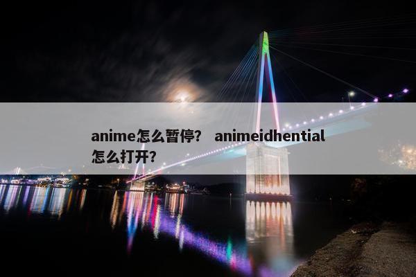 anime怎么暂停？ animeidhential怎么打开？