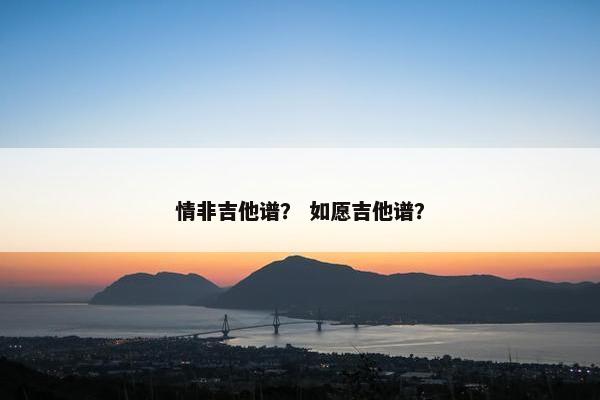 情非吉他谱？ 如愿吉他谱？