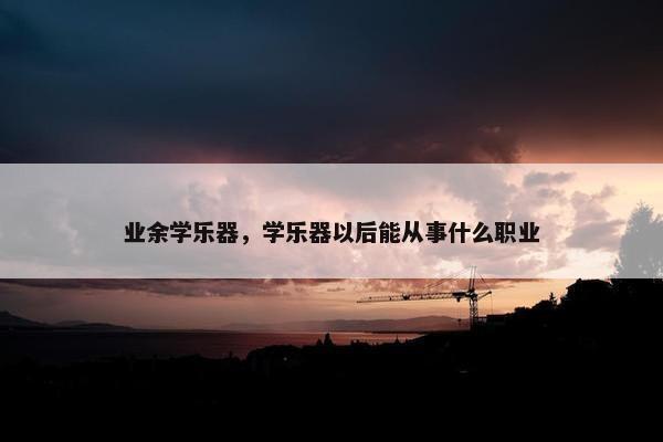 业余学乐器，学乐器以后能从事什么职业