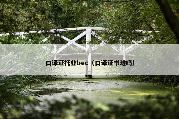 口译证托业bec（口译证书难吗）