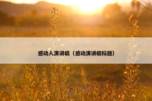 感动人演讲稿（感动演讲稿标题）