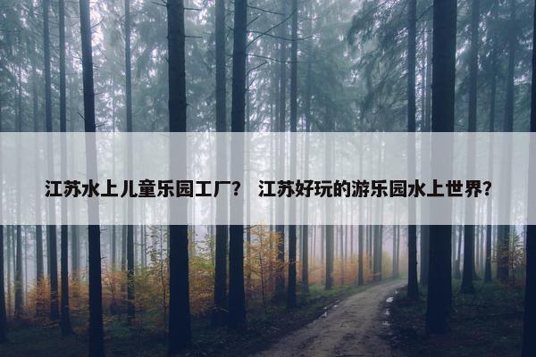 江苏水上儿童乐园工厂？ 江苏好玩的游乐园水上世界？