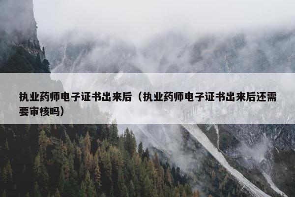 执业药师电子证书出来后（执业药师电子证书出来后还需要审核吗）