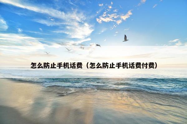 怎么防止手机话费（怎么防止手机话费付费）