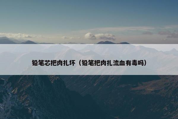 铅笔芯把肉扎坏（铅笔把肉扎流血有毒吗）