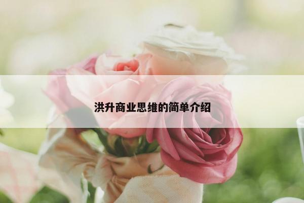 洪升商业思维的简单介绍