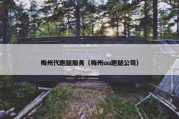 梅州代跑腿服务（梅州uu跑腿公司）