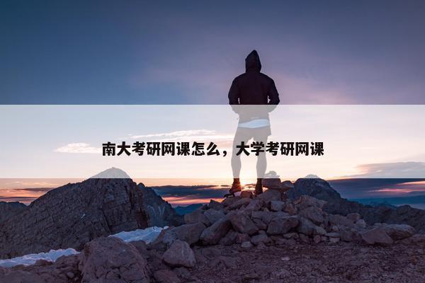 南大考研网课怎么，大学考研网课
