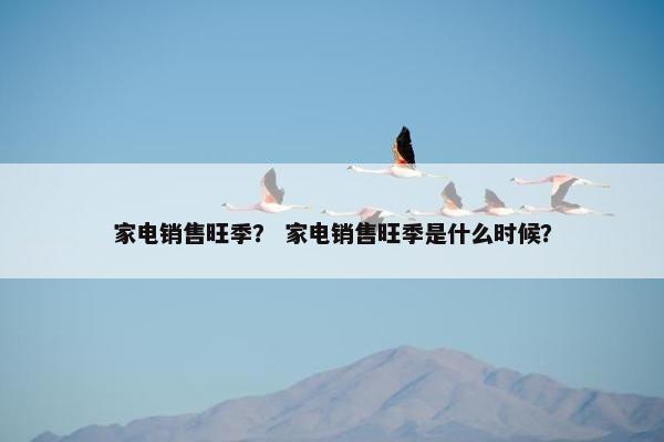 家电销售旺季？ 家电销售旺季是什么时候？