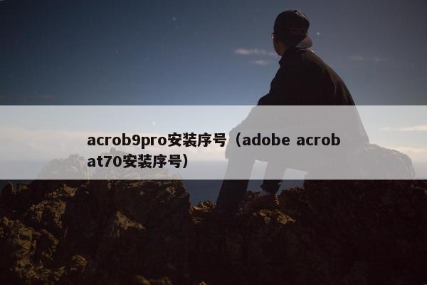 acrob9pro安装序号（adobe acrobat70安装序号）