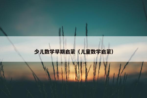 少儿数学早期启蒙（儿童数学启蒙）
