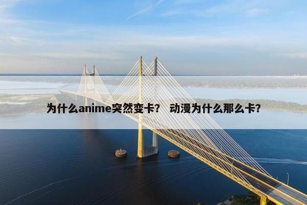 为什么anime突然变卡？ 动漫为什么那么卡？