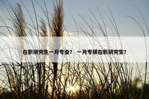 在职研究生一月专业？ 一月专硕在职研究生？