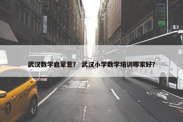 武汉数学启蒙意？ 武汉小学数学培训哪家好？
