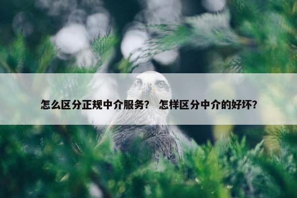 怎么区分正规中介服务？ 怎样区分中介的好坏？