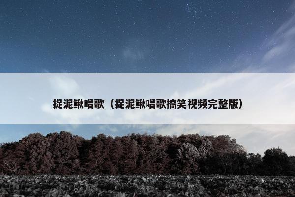 捉泥鳅唱歌（捉泥鳅唱歌搞笑视频完整版）