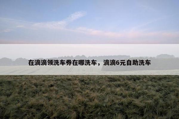 在滴滴领洗车券在哪洗车，滴滴6元自助洗车