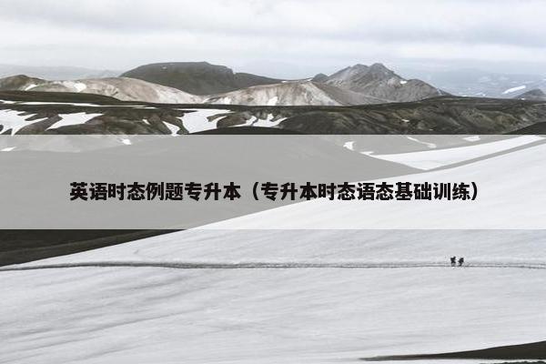 英语时态例题专升本（专升本时态语态基础训练）