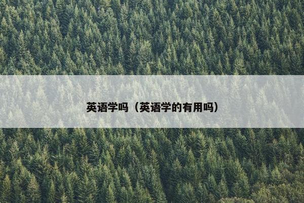 英语学吗（英语学的有用吗）