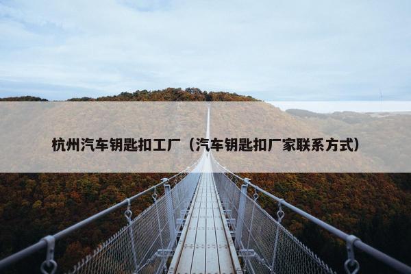 杭州汽车钥匙扣工厂（汽车钥匙扣厂家联系方式）