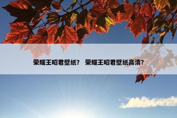 荣耀王昭君壁纸？ 荣耀王昭君壁纸高清？