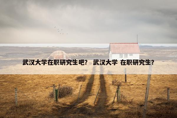 武汉大学在职研究生吧？ 武汉大学 在职研究生？