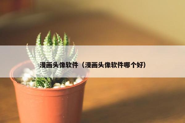 漫画头像软件（漫画头像软件哪个好）