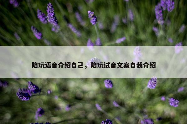 陪玩语音介绍自己，陪玩试音文案自我介绍
