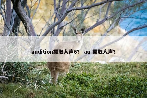 audition提取人声6？ au 提取人声？