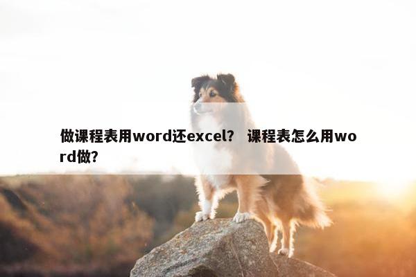 做课程表用word还excel？ 课程表怎么用word做？
