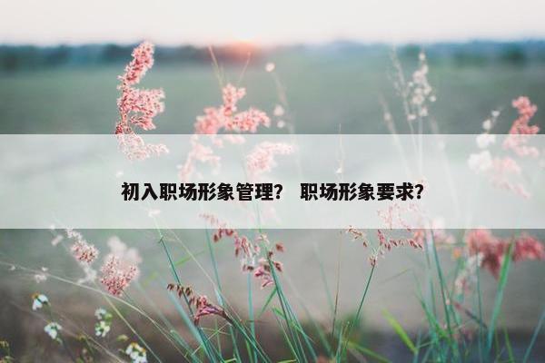 初入职场形象管理？ 职场形象要求？