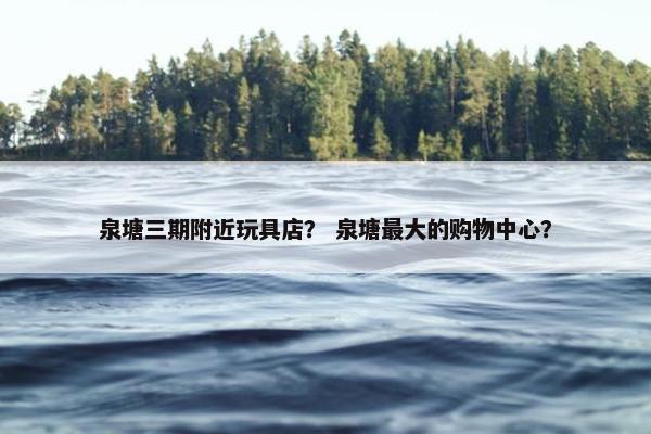 泉塘三期附近玩具店？ 泉塘最大的购物中心？