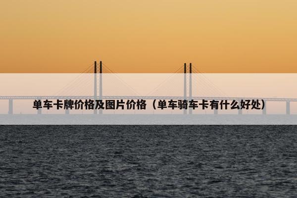 单车卡牌价格及图片价格（单车骑车卡有什么好处）