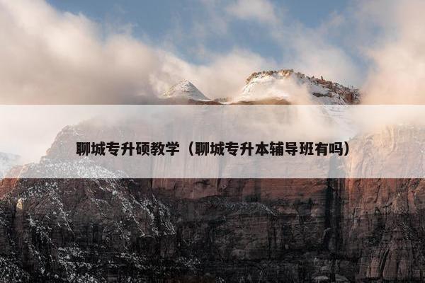 聊城专升硕教学（聊城专升本辅导班有吗）