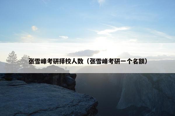 张雪峰考研择校人数（张雪峰考研一个名额）