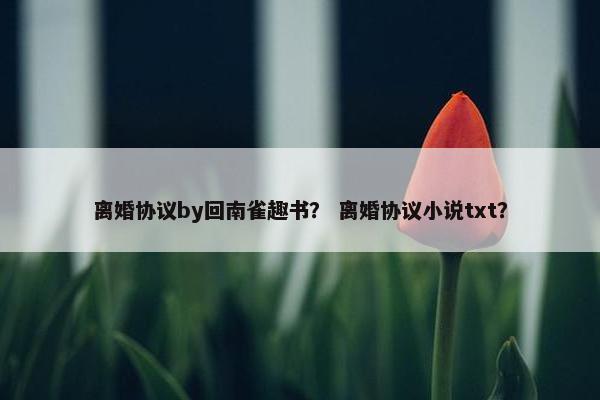 离婚协议by回南雀趣书？ 离婚协议小说txt？