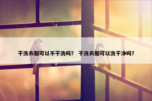 干洗衣服可以不干洗吗？ 干洗衣服可以洗干净吗？