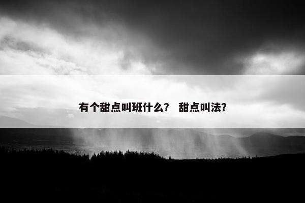 有个甜点叫班什么？ 甜点叫法？