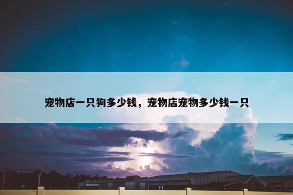 宠物店一只狗多少钱，宠物店宠物多少钱一只