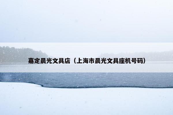 嘉定晨光文具店（上海市晨光文具座机号码）