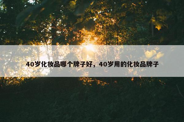 40岁化妆品哪个牌子好，40岁用的化妆品牌子