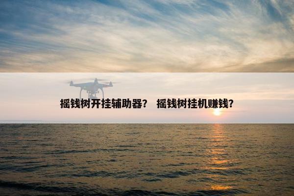 摇钱树开挂辅助器？ 摇钱树挂机赚钱？