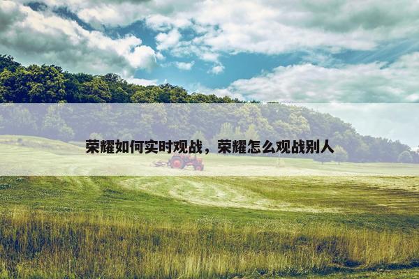 荣耀如何实时观战，荣耀怎么观战别人