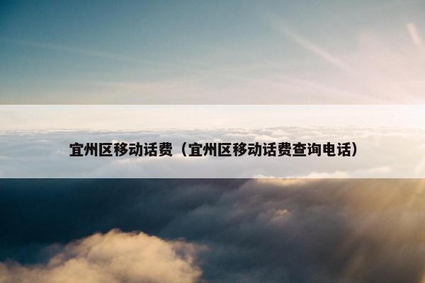宜州区移动话费（宜州区移动话费查询电话）