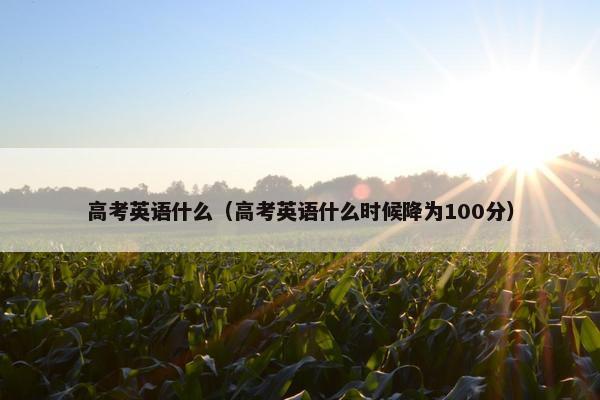 高考英语什么（高考英语什么时候降为100分）