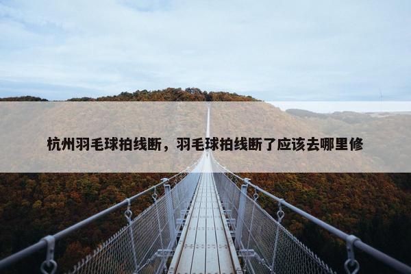 杭州羽毛球拍线断，羽毛球拍线断了应该去哪里修