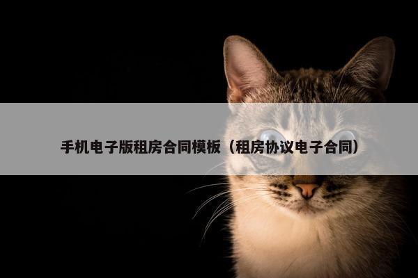 手机电子版租房合同模板（租房协议电子合同）